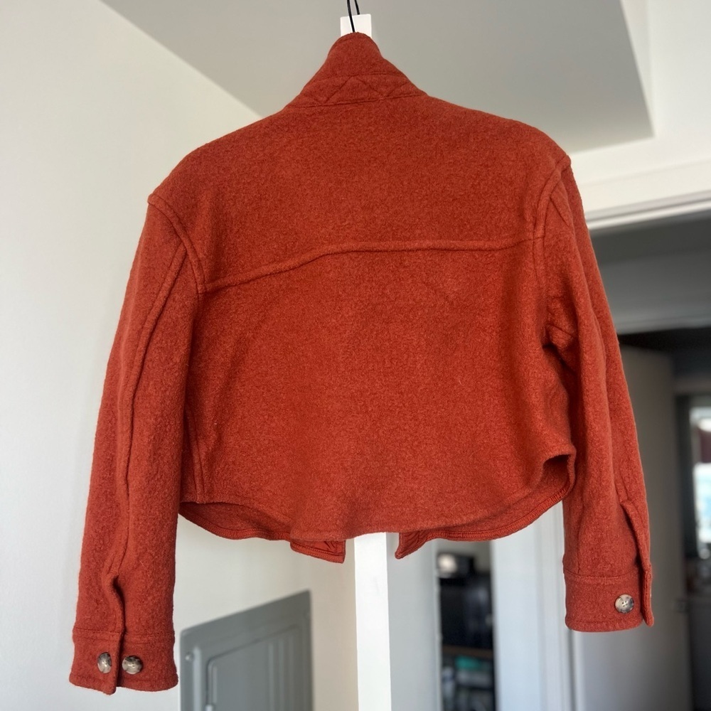 Aritzia Wilfred The Ganna Cropped Shirt Jacket/Shacket- Orange- Size S - Picture 6 of 12